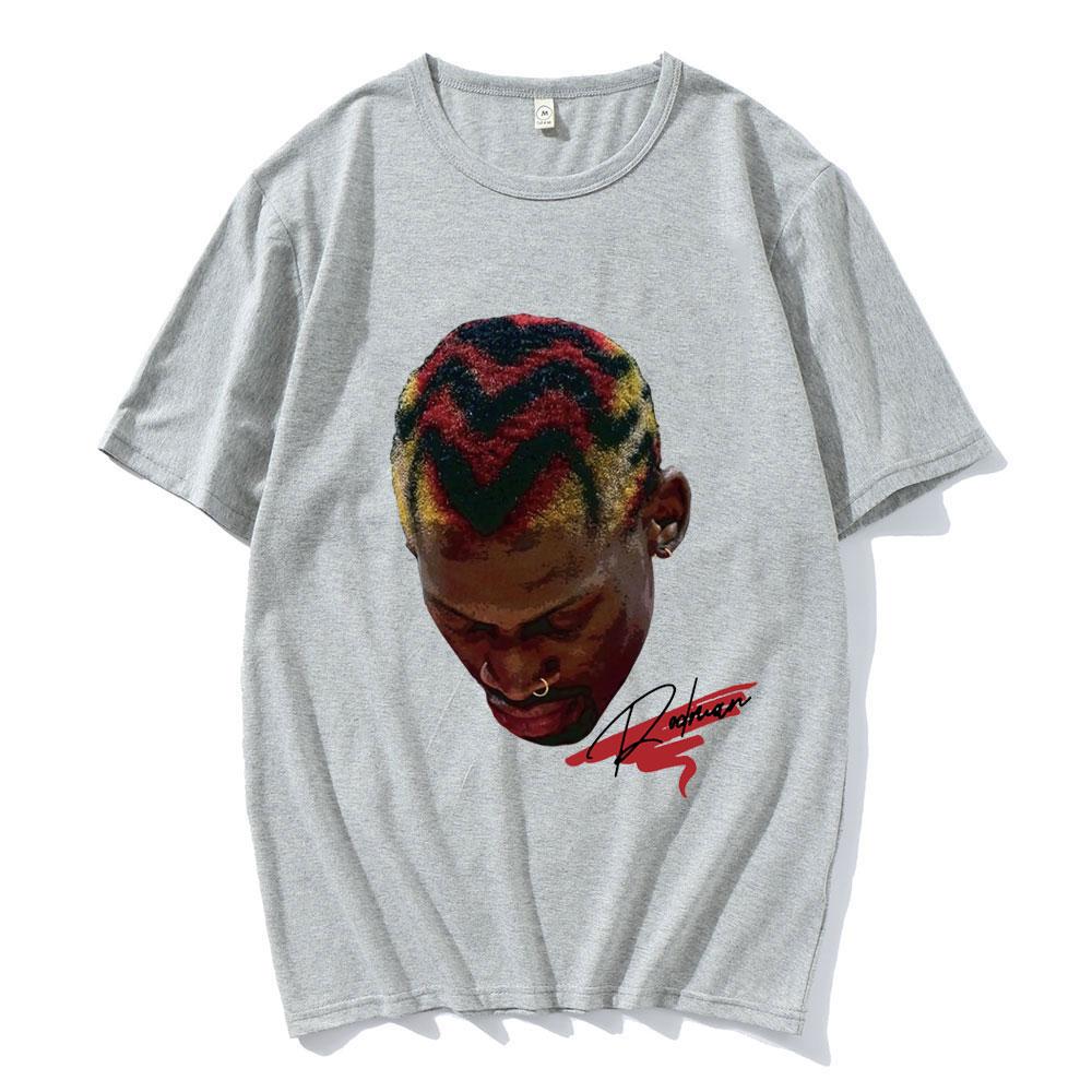 Hot Basketball Boys The Worm Dennis Rodman Graphic Tee Shirt Men's Hip Hop Fashion Punk Streetwear Male Cotton Oversized T Shirt