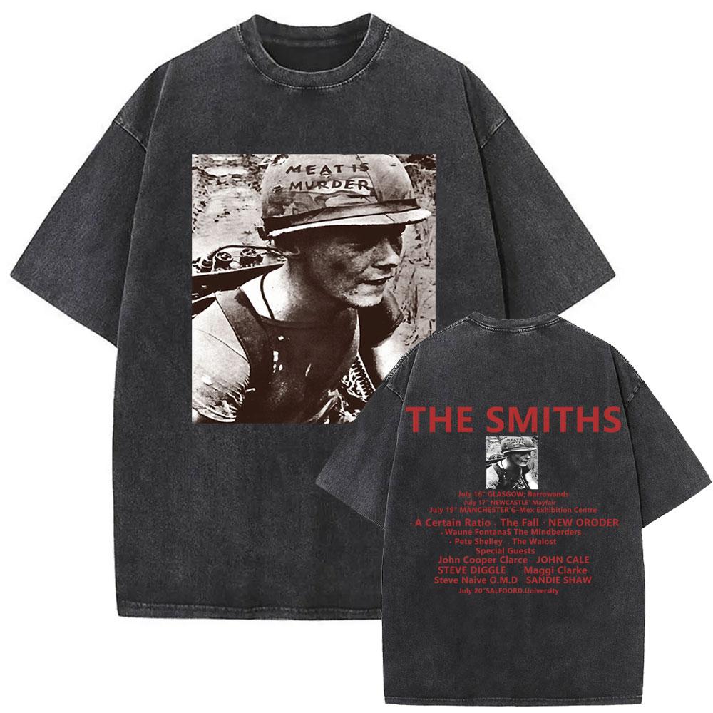 Rock Band The Smiths Louder Vintage Washed Tshirt Alternative s Indie Morrissey T Shirt The Queen Is Dead Tshirts Unisex
