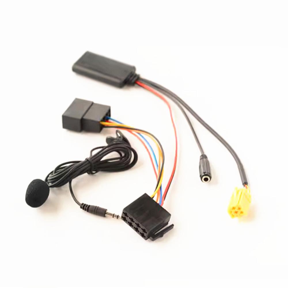 Bluetooth 5.0 Aux-Kabel Mikrofonadapter ISO 6-Pin Mit Kabelbaum für Fiat Grande Punto Alfa Romeo