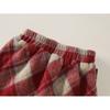 Girls' Woolen Skirt Autumn New Korean Style Red Vintage Plaid A-line Skirt for Young Children