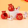 2026 Chinese Horse New Year Decor Red Envelope Resin Desktop Ornament Cute Lucky Horse Figurine Wealth Fortune Home Office Decor