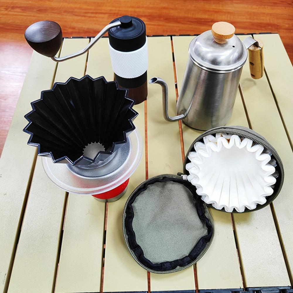 Portable Coffee Filter Storage Bag Reusable Coffee Filter Container Outdoors