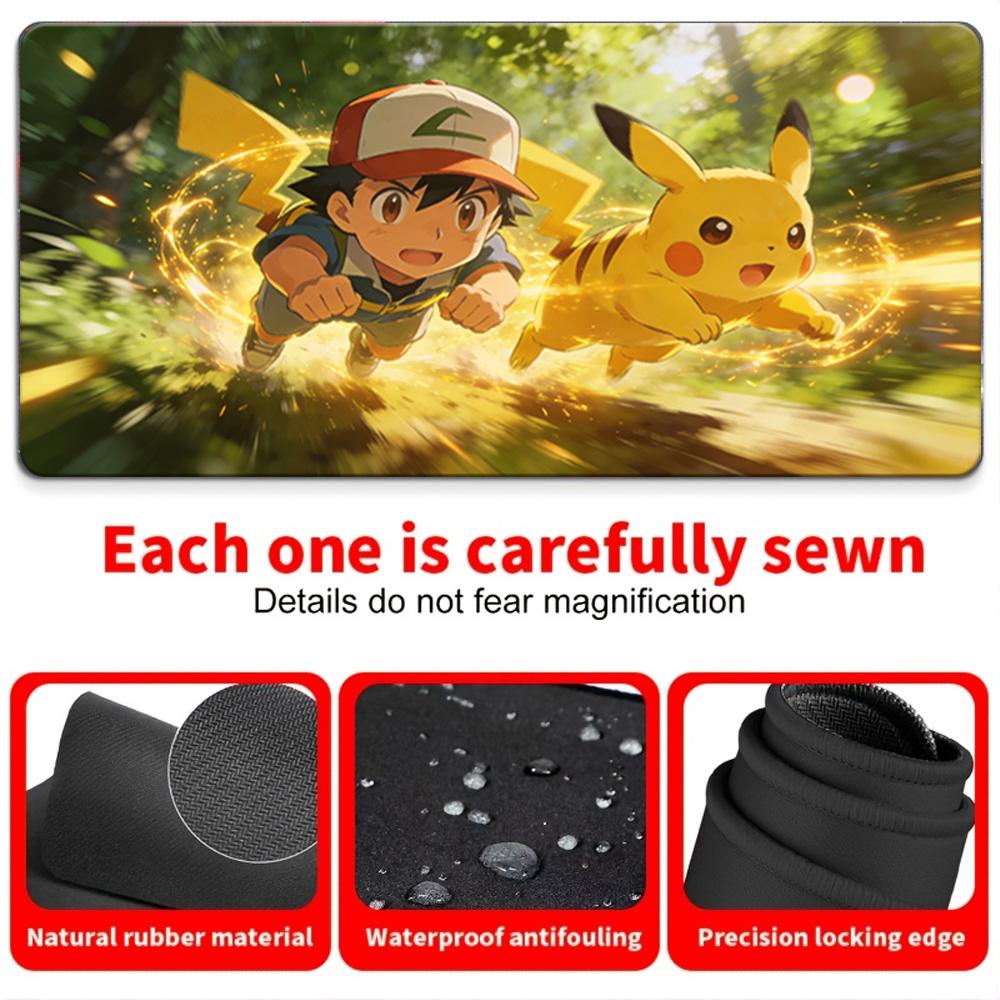 Pokemon Ash Starters Forest Party Gaming Desk Mat NonSlip Washable Mouse Pad 30x80x0.2cm
