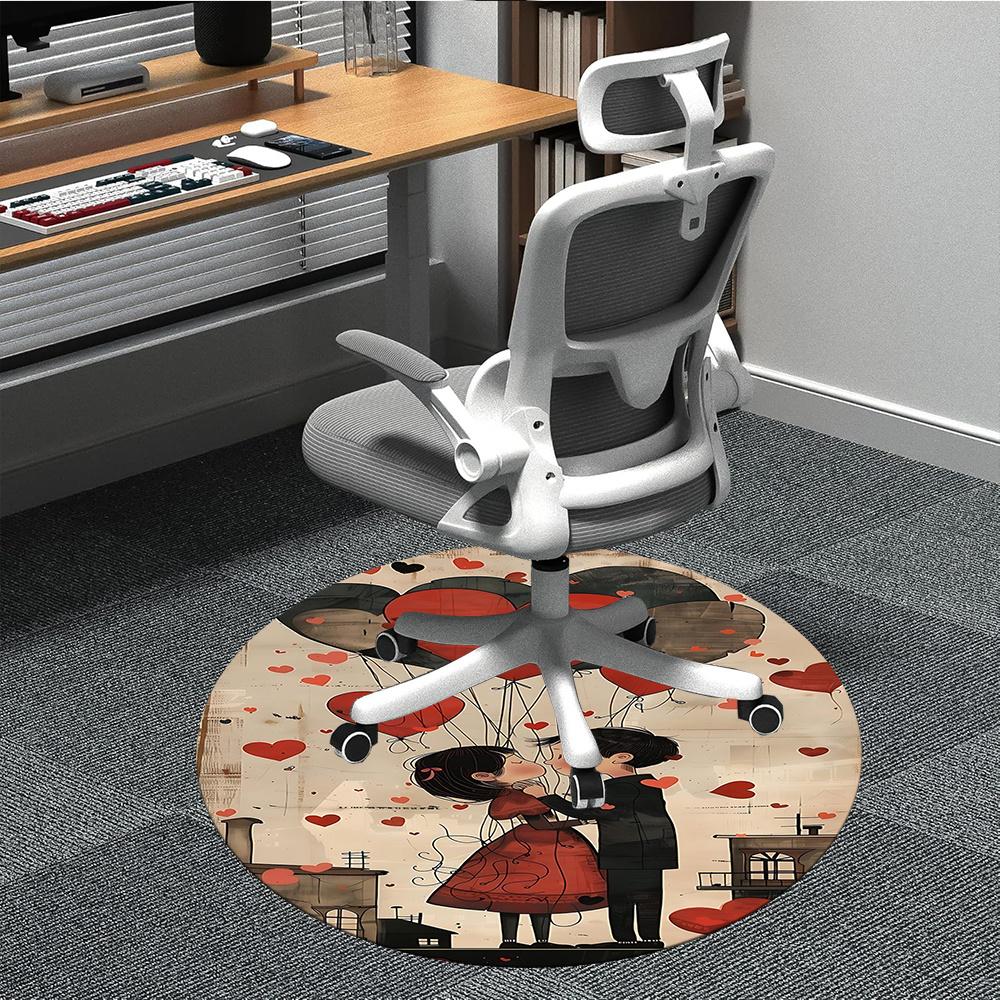

1pcLove Balloons Office Round Area Rug, Indoor Mat Suitable ForOffice, Under Office Chairs Bedroom Living Room Home Decor, Room Deco 071 80cm by 80cm