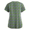 Women's Loose And Casual Printed Uniform Work Uniform V-Neck Pocket Protective Uniform
