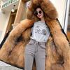 Winter Warm Coat Faux Fur Jacket Hooded Black Imitation Fur Woman Parkas Mulher Parkas Women's Jacket Red Fur Coats