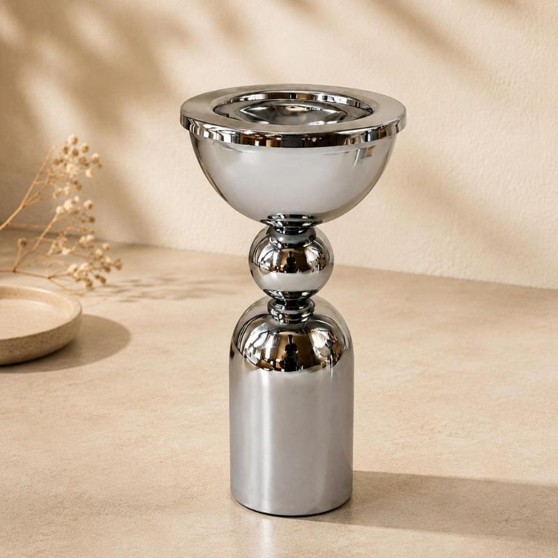 Iron Metalwork Fragrances Vessel with Raised Display Bowl for Living Room, Bedroom, Study and Tea Room Placement Indoors