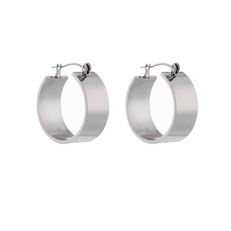 Titanium Steel Gold Chunky Twisted Hoop Earrings Non Fading Versatile Ear Cuff for Women