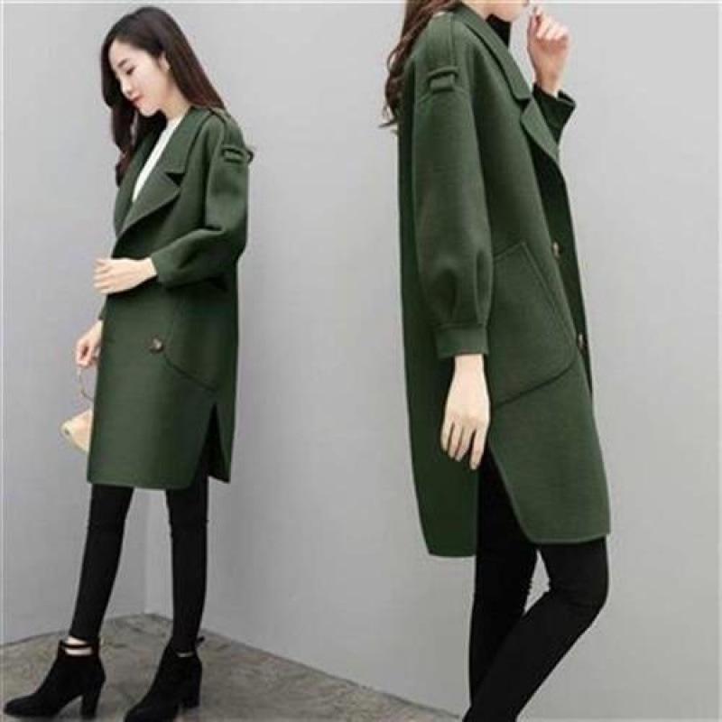 Hepburn Style Wool Coat for Petite Women - New 2025 Mid-Length Korean Over-the-Knee Outerwear for Autumn/Winter
