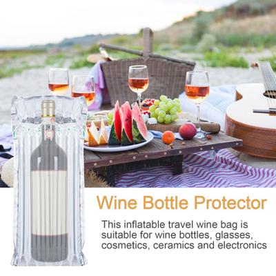 1 Set Wine Bottle Protector Impact-resistant Inflatable Wine Bottle Protective Bag with Pump for Travel