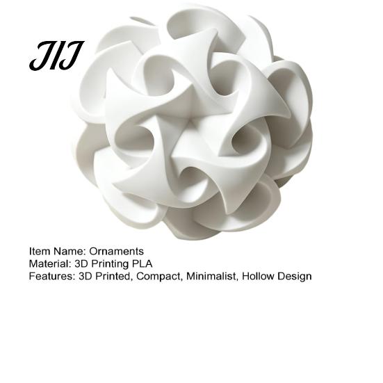 Versatile Office Desk Accessories 3D Printed Geometric Hollow Sphere Sculpture, Abstract Twisted Flower Fine Craftsmanship Decor Ball Ornament, Modern