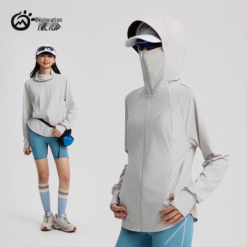 

TECTOP Women s Summer Lightweight Ice Silk Hooded Outdoor Jacket M