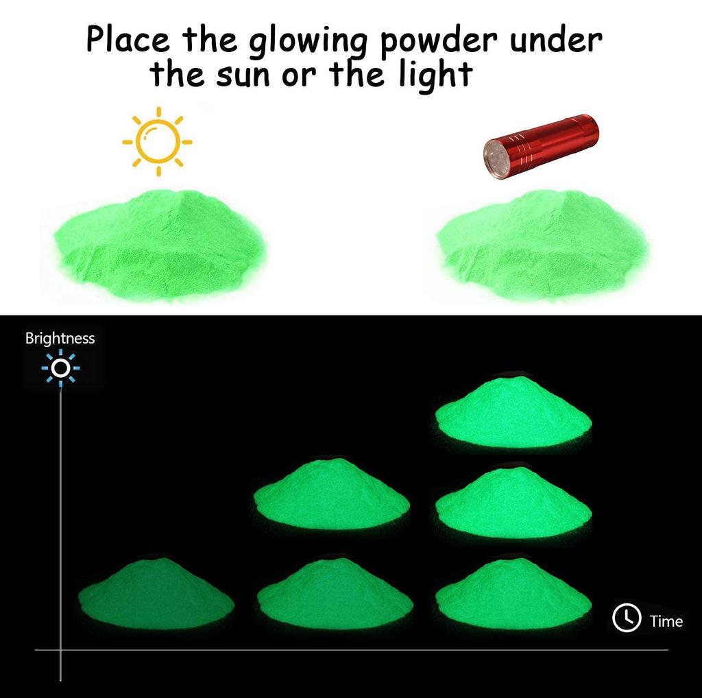 SEISSO Glow-in-the-Dark Powder, 12 Colors, Mica Powder, Glow-in-the-Dark Powder, Pearlescent Colors, Epoxy Resin Glow-in-the-Dark Powder, Slime,