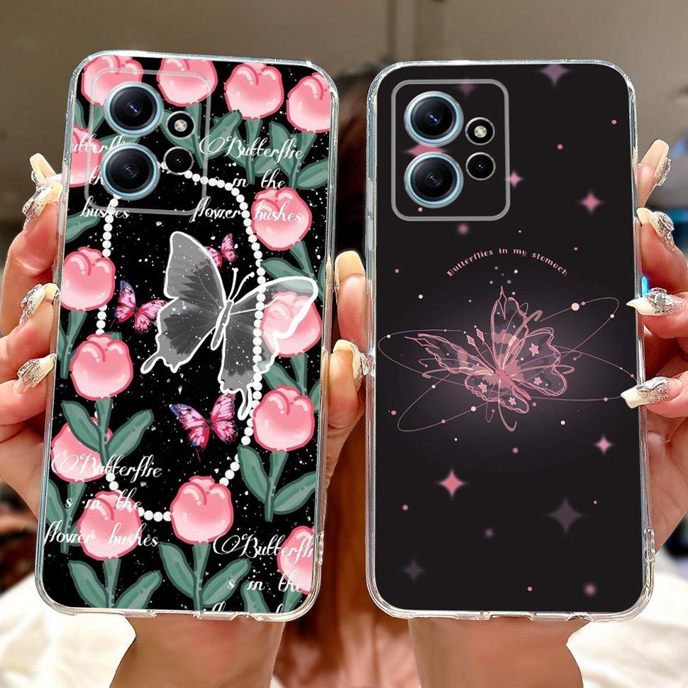 For Xiaomi Redmi Note 12 4G Case Cute Cartoon Girls Cover Soft TPU Phone Case For Redmi Note 12 Note12 4G 5G Fundas Bumper