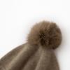 Women 100% Pure Cashmere Beanie Hat Pom Pom Detail Knit Winter Warm Soft Slouchy Skullies Cap Cold Weather Accessory