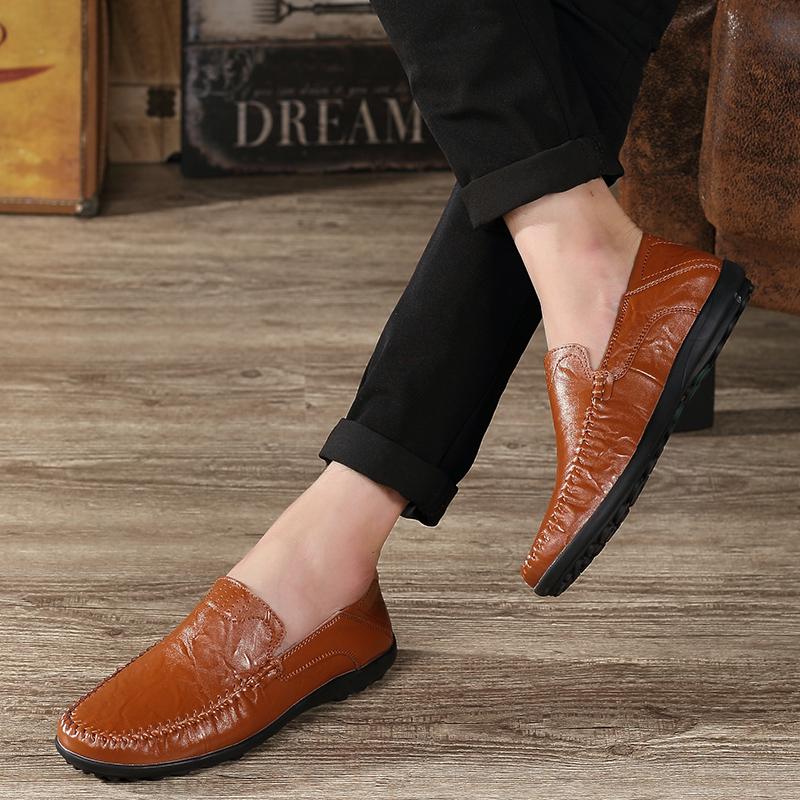 Letnie buty męskie Modne buty na co dzień Oddychające buty samochodowe dla użytkowników Modne leniwe buty Czarne mokasyny