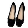 Meitajia Spring and Autumn 2025 New Design Sense Square Head Flat Bottom Low Heel Single Shoes Women's Skirt Temperament Flat Shoes