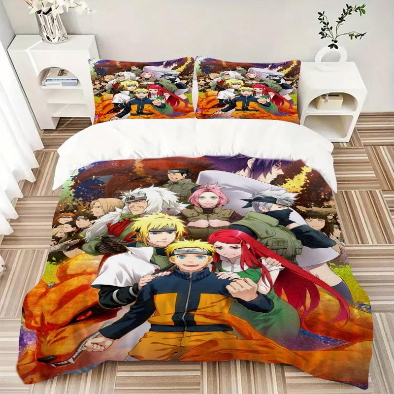 Naruto Movie Print 3Pcs Bedding Setduvet Cover With 2 Bedropillowcase Home Birthday Gift