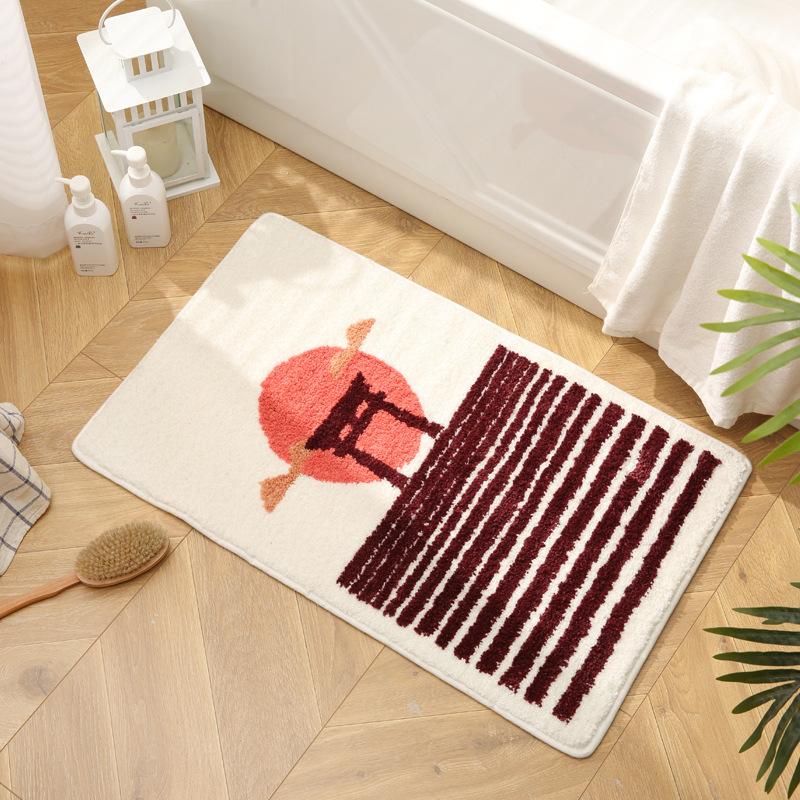 Bathroom Absorbent Floor Mat, Bathroom Door Stepping Foot Pad, Cute Non-slip Mat, Household Carpet Door Mat, Door Mat
