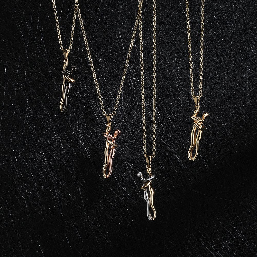 Unique Geometric Design Pendant Necklaces For Women Girls,Delicate Silver Gold Colour Accessories, Stainless Steel Chain Jewelry