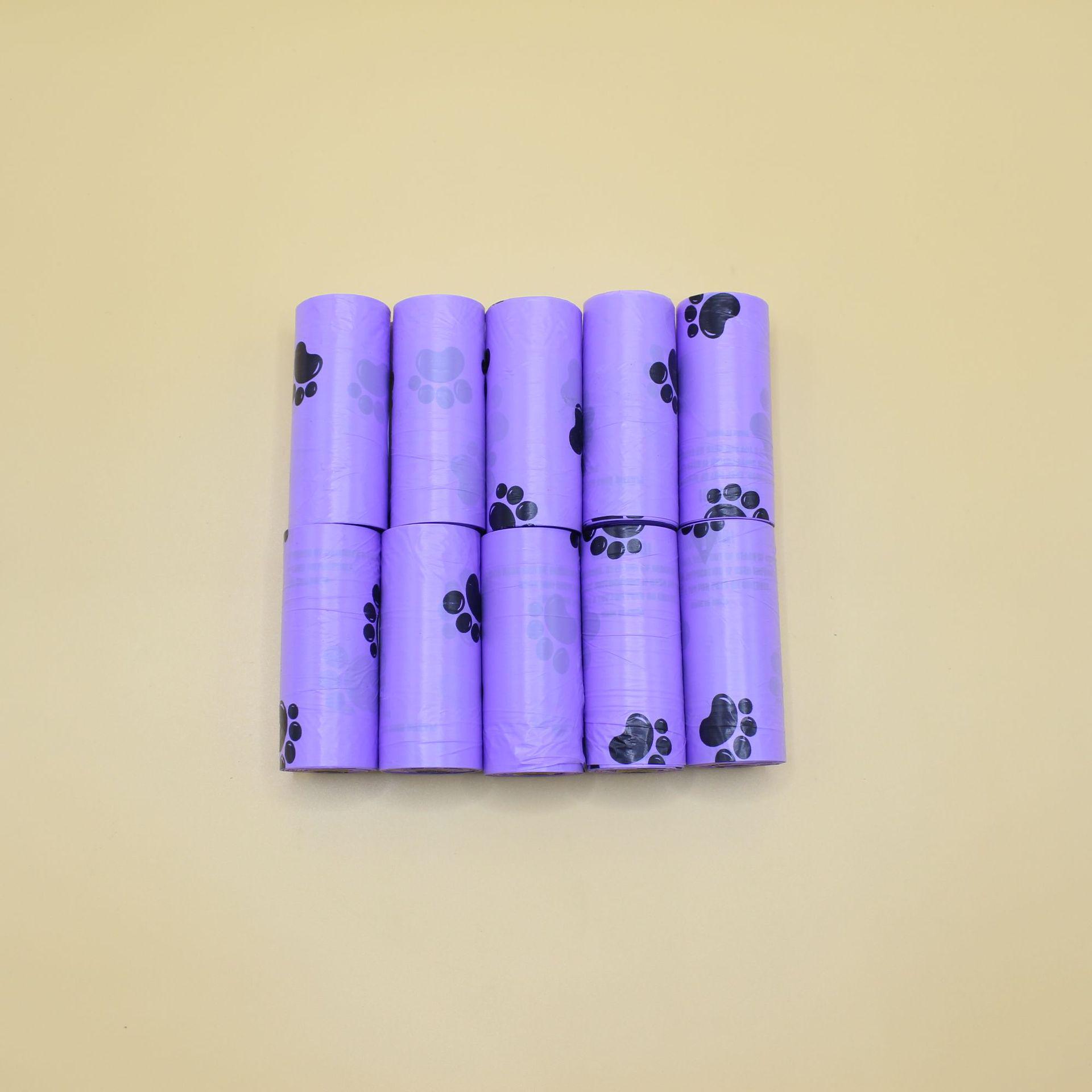 

Biodegradable Paw Print Pet Waste Bags - Thick, Disposable, Eco-Friendly Dog Poop Clean-Up фиолетовый
