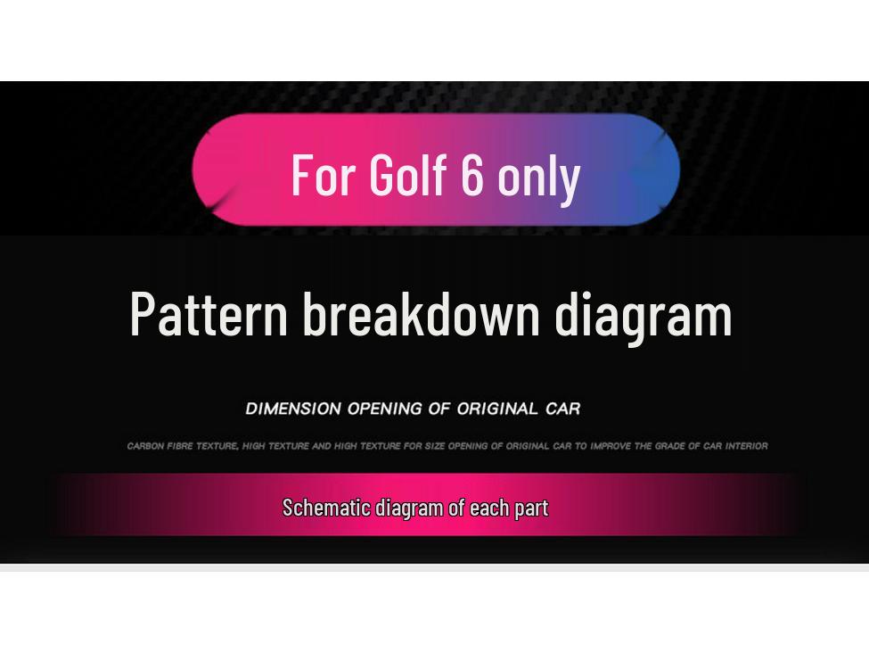 Golf 6 Mittelkonsole Anti-Kick Kohlefaser Aufkleber - Kratzschutz