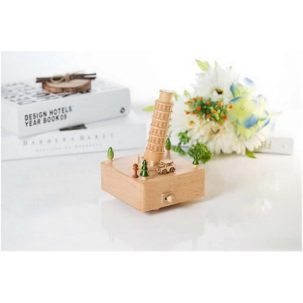 Music Box With Music Box Made Of Wood Tower Of Pisa Music Box