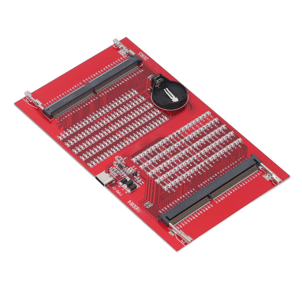 RAM Memory Tester Card DDR4 DDR5 2 in 1 Slot Diagnostic Analyzer for Laptop with LED Light Red