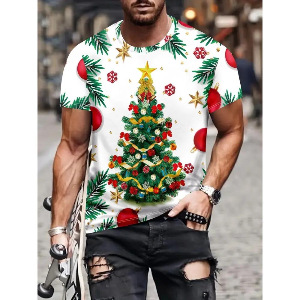 Men's Loose-Fit Crew Neck T-Shirt Suitable for Summer