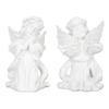 Resin Praying Angle Figurine White Prayer Girl Angle Ornament Hold Cheek Wings Cherubs Sculpture for Bookshelf Bedroom