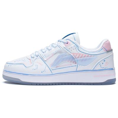 Li Ning Tian Ji Lässige Vielseitige Dicke Sohle Weiße Sneaker Rutschfest Leicht Atmungsaktiv Höhenerhöhend Low-Top Skateschuhe AGCS200-1