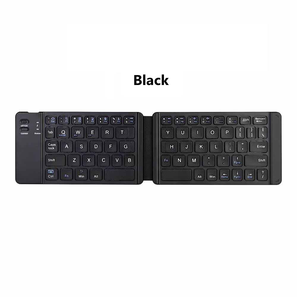

Мини-складная мини-клавиатура Jomaa, перезаряжаемая беспроводная Bluetooth-клавиатура для Ipad, планшета, телефона, портативная складная Bluetooth-клавиатура Black Hebrew