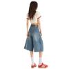 Women's 7/8 Wide-Leg Jeans 2026 Vintage High-Waisted Slimming Loose Pleated Pants