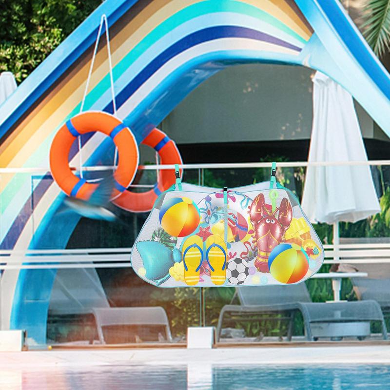 Pool Toy Storage Bag Large Capacity Poolside Mesh Net Pouch Holder Swimming Pool Mesh Organizer For Water Inflatable Accessories