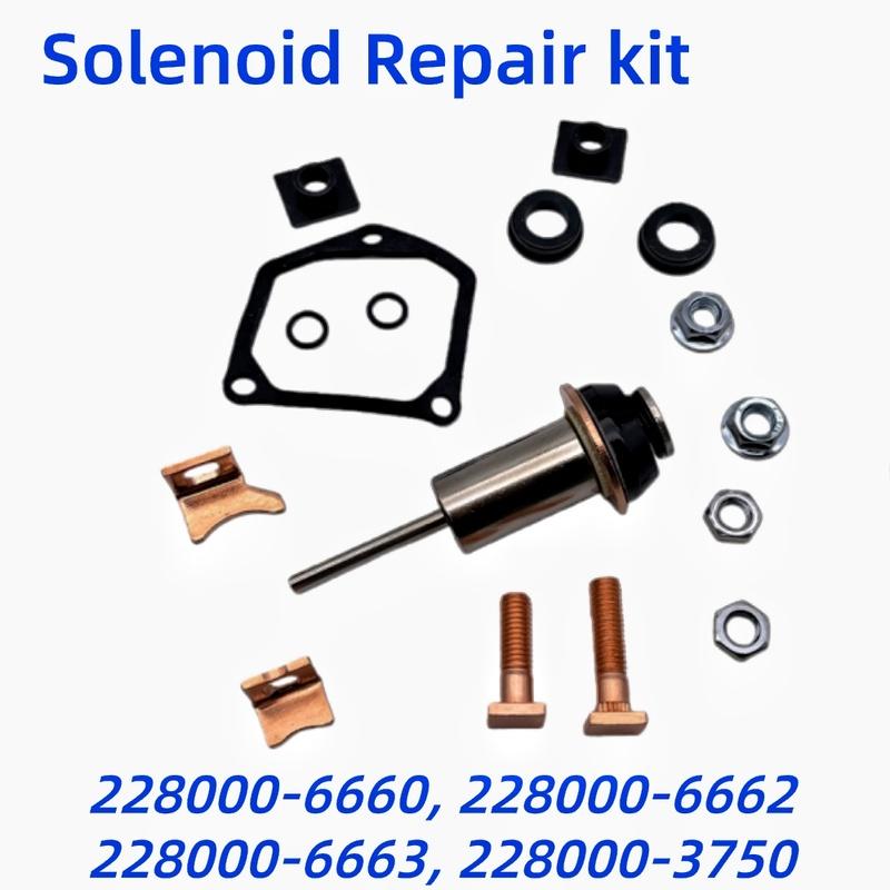 Starter Solenoid Repair Kit Plunger Contacts Gasket Bolts Nuts Set for Toyota Subaru Chevrolet Chrysler 228000-6660 228000-6662