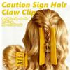 Strong Grip Overstimulated Hair Claw Clip Vibrant Yellow Warning Ponytail Holder  Thick Hair