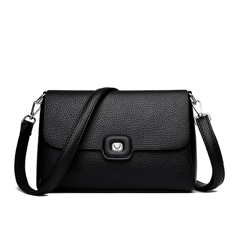 Small Square Women's Bag Fashionable Single-shoulder Crossbody Bag with Lychee Pattern