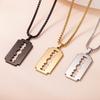 European and American Hip Hop Glossy Geometric Pendant Men's Long Versatile Chain Blade Necklace