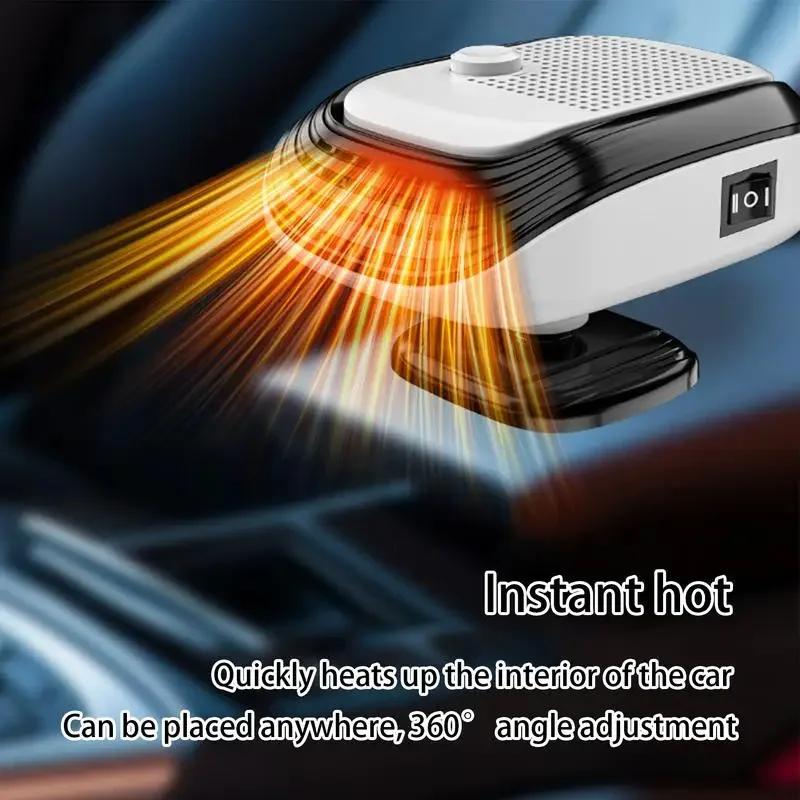 Car Heater Winter Fast Heating 12V 24V Electric Heated Fan Windshield Defogging Heating Cooling For Truck RV SUV Travel Camper