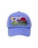 THEMUSEUMVISITOR Art Flower Leather Strap Ball Cap (Blue)
