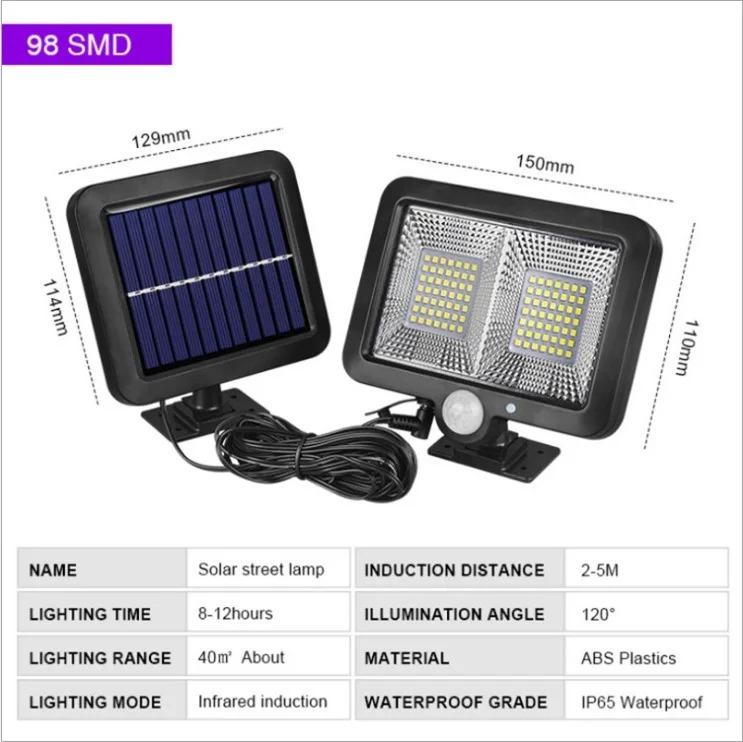 100/120/160COB Outdoor Solar Split Wall Lamp 3 Mode Waterproof Motion Sensor Garden Street Lights Solar Lamp Garden Wall Light