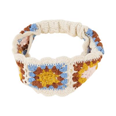 Fashion  French Knit Hair Band Sweet Hollow Crochet Elastic Headscarf Boho Style Hair Accessory Stylish Women's Hair Tie