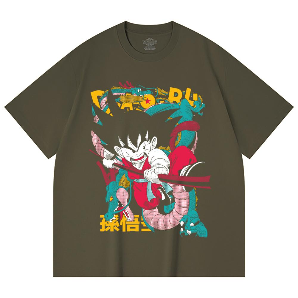 230 Gsm 100% Cotton Dragon Ball V35 Goku Print Unisex Heavy Cotton T Shirt