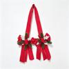 Red Velvet Double Bow w/Pine Branches Christmas Door Bows Scapulars for Xmas Display Window Hanging Decor 2027 New Years Pendant