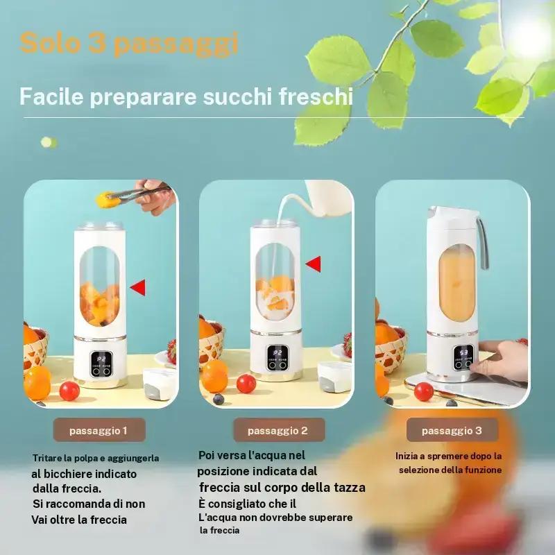 Portable USB Rechargeable Blender 15.22 Oz LED Display Smoothie Juicer Cup