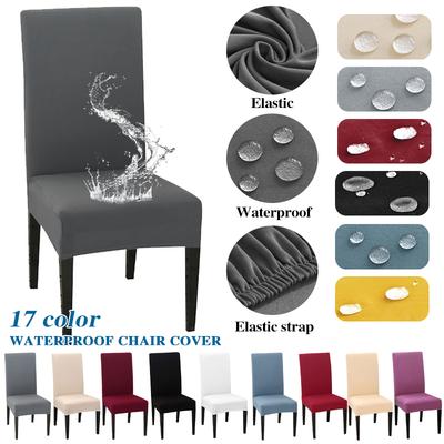 Waterproof Solid Color Chair Spandex  Seat Protector Slipcover For El Banquet Wedding Housse De Chaise 1/2/4/6Pcs