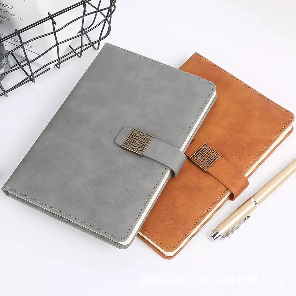 Chinese Style Custom Logo Business Notebook Gift Set - Thick Simple Diary for Office Meetings