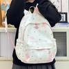 Schoolbag Cute Girl Star Printed Backpack Female Middle School High School Student Campus Large Capacity Lightweight Schoolbag Simple Backpack