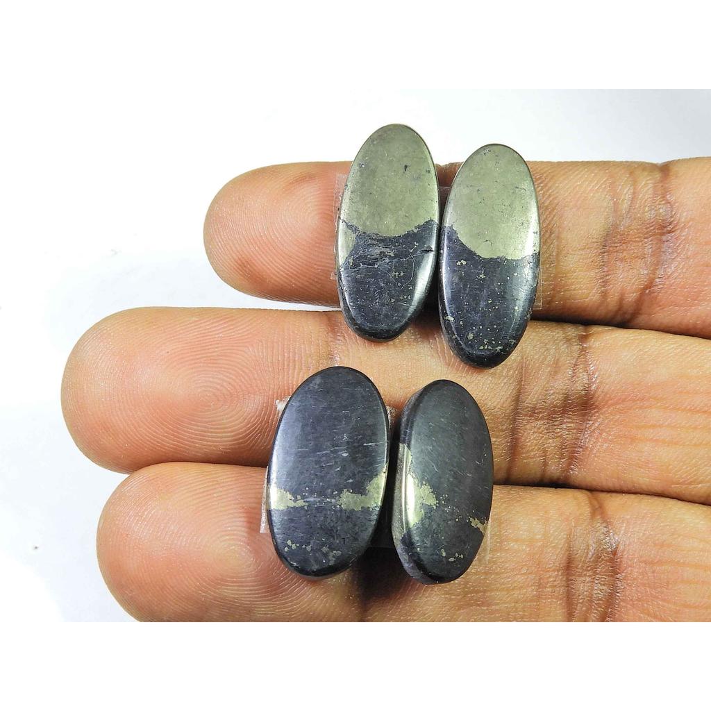 AAA Natural Appach Gold Pyrite 2Matching Pair Oval Cabochon Gemstone 20-24MM SK-2137