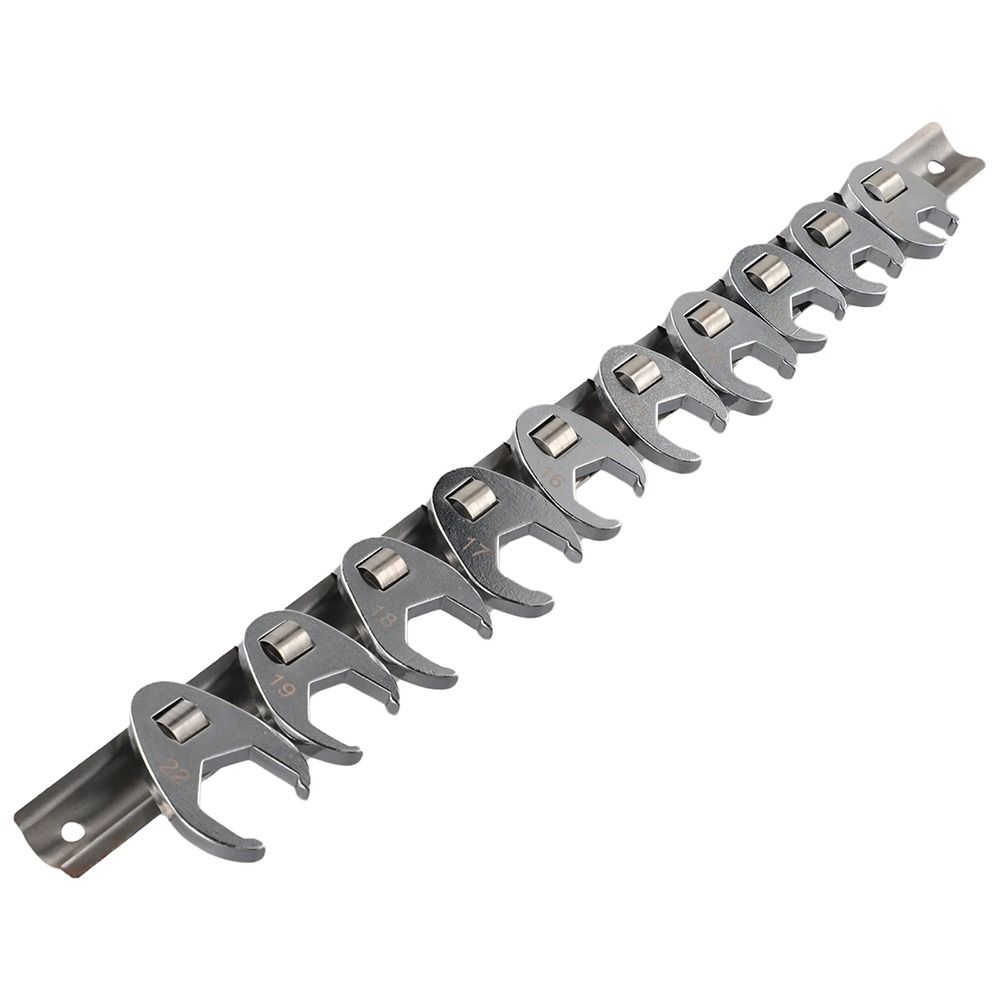 10Pcs/Set Metric Foot Open End Spanner 10-22mm Horn Wrench Head  For Torque Wrench Keys Set
